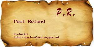 Pesl Roland névjegykártya